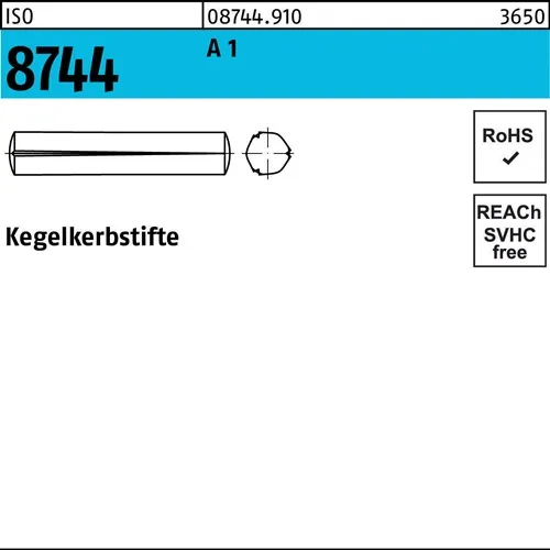 Kegelkerbstift ISO 8744 2x 12 A 1 100 Stück