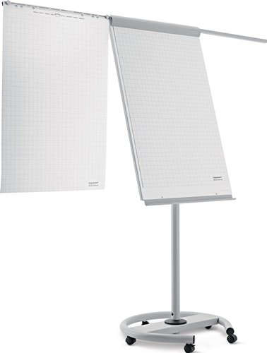 Flipchart Schreibfläche B680xH970mm weiß/grau fahrbar MAGNETOPLAN