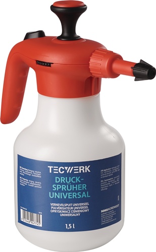 TECWERK Universaldrucksprüher 1,5l FPM-Dichtung,Kunststoff-Düse 