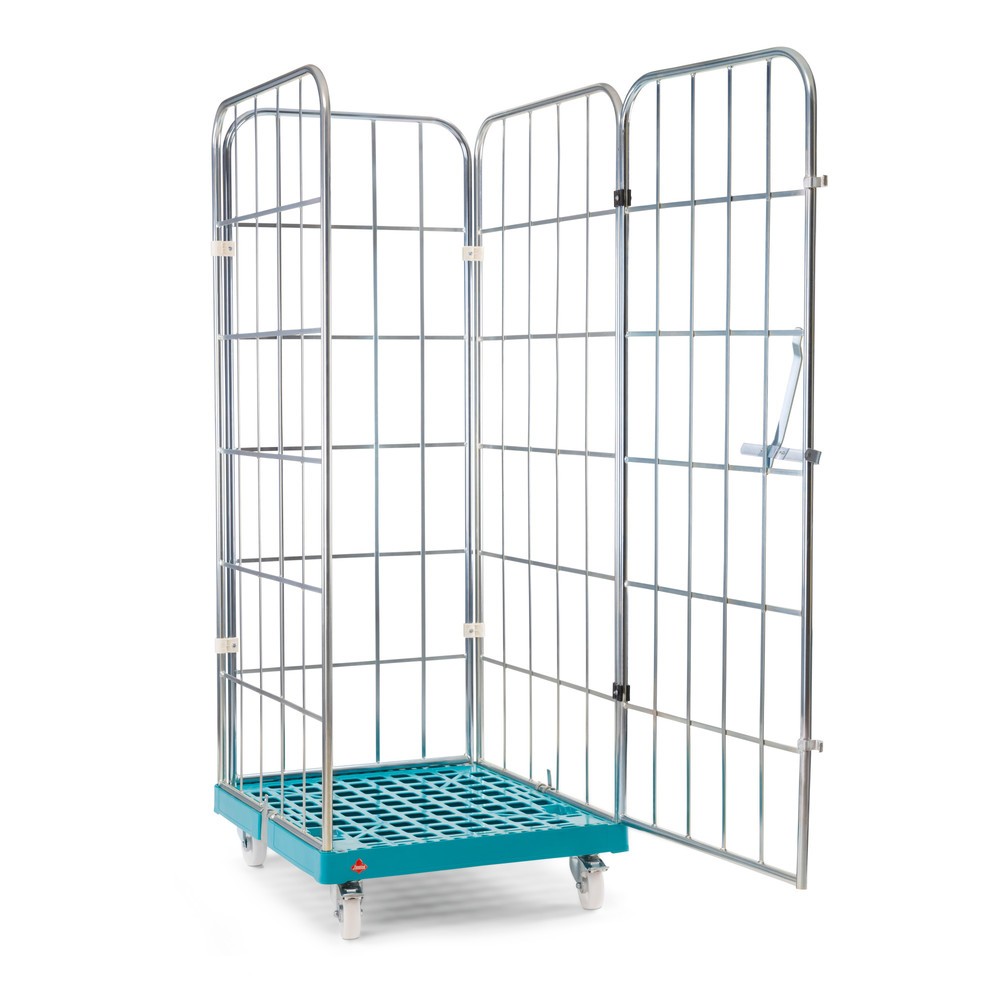 Ameise® Rollbehälter, 4-seitig, grobmaschig, galvanisch verzinkt