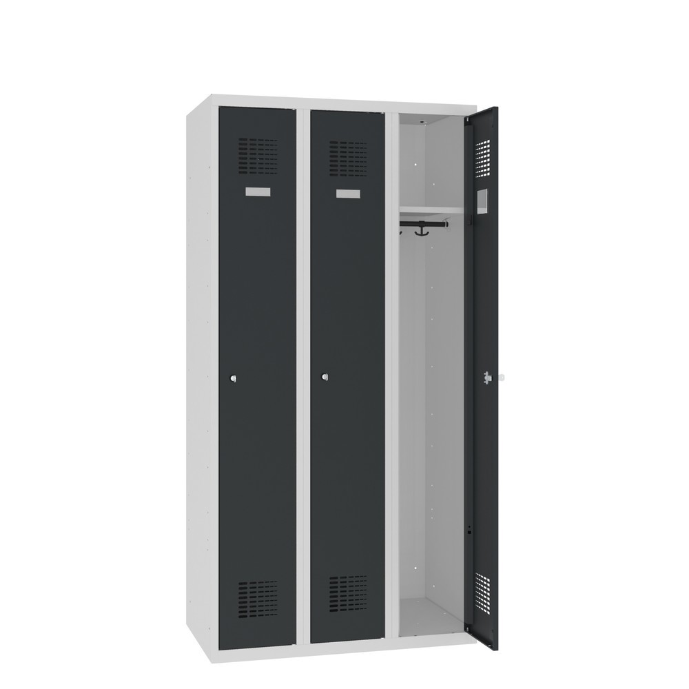 Steinbock® Spind, bodenstehend, 3 Abteile, Drehriegelverschluss