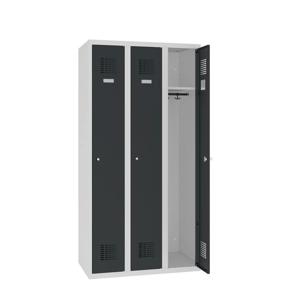 Steinbock® Spind, bodenstehend, 3 Abteile, Drehriegelverschluss