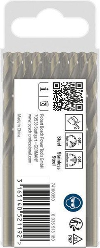 Bosch Metallbohrer PRO Stainless Steel Arbeits-L.52mm D.4,8mm L.86mm 10St.