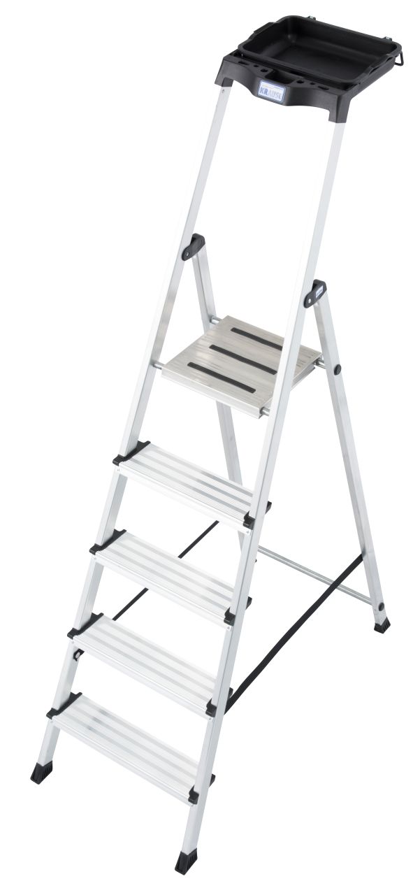 Krause MONTO Secury mit Multi-Grip Stufen-StehLeiter 1x5 Stufen