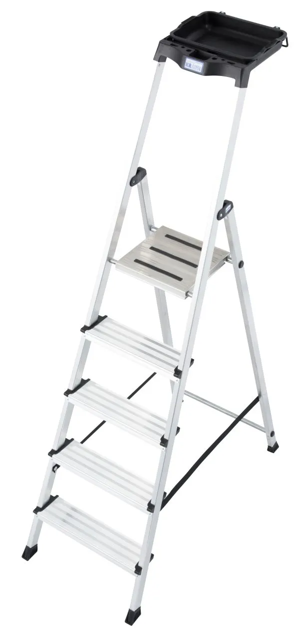 Krause MONTO Secury mit Multi-Grip Stufen-StehLeiter 1x5 Stufen