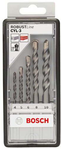 Bosch Betonbohrer-Set Robust Line Silver Percussion 5tlg. D.5-10mm Arbeits-L.40mm
