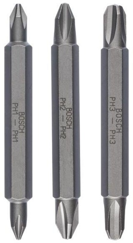 Bosch Doppelklingen-Set 3tlg. L.60mm PH1/PH2 PH3/PH1 PH2/PH3