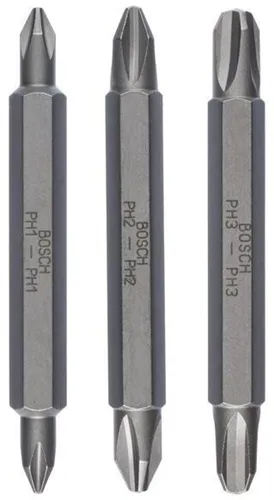 Bosch Doppelklingen-Set 3tlg. L.60mm PH1/PH2 PH3/PH1 PH2/PH3
