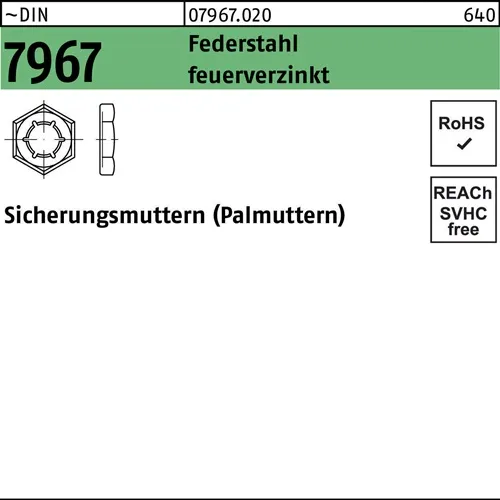 Sicherungsmutter DIN 7967 M27 Federstahl feuerverz. 100 Stück