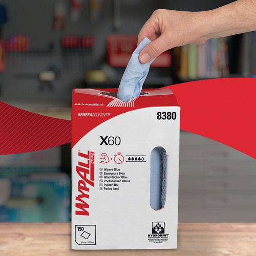 Putztuch WYPALL X 60 8380 L.ca.420 mmxB.ca.245mm blau Krt.