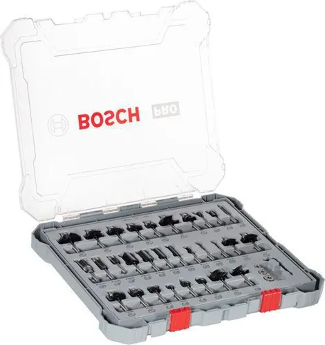 Bosch Freihandfräser-Set 30tlg. Arbeits-L.15mm D.4mm L.50mm Nutfräser Schaft 6mm