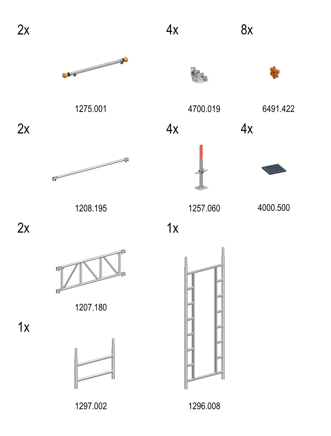Layher Fahrgerüst Uni Leicht Treppen-Kit Typ: 1603291 | SH: 2,65 m / AH: 4,65 m