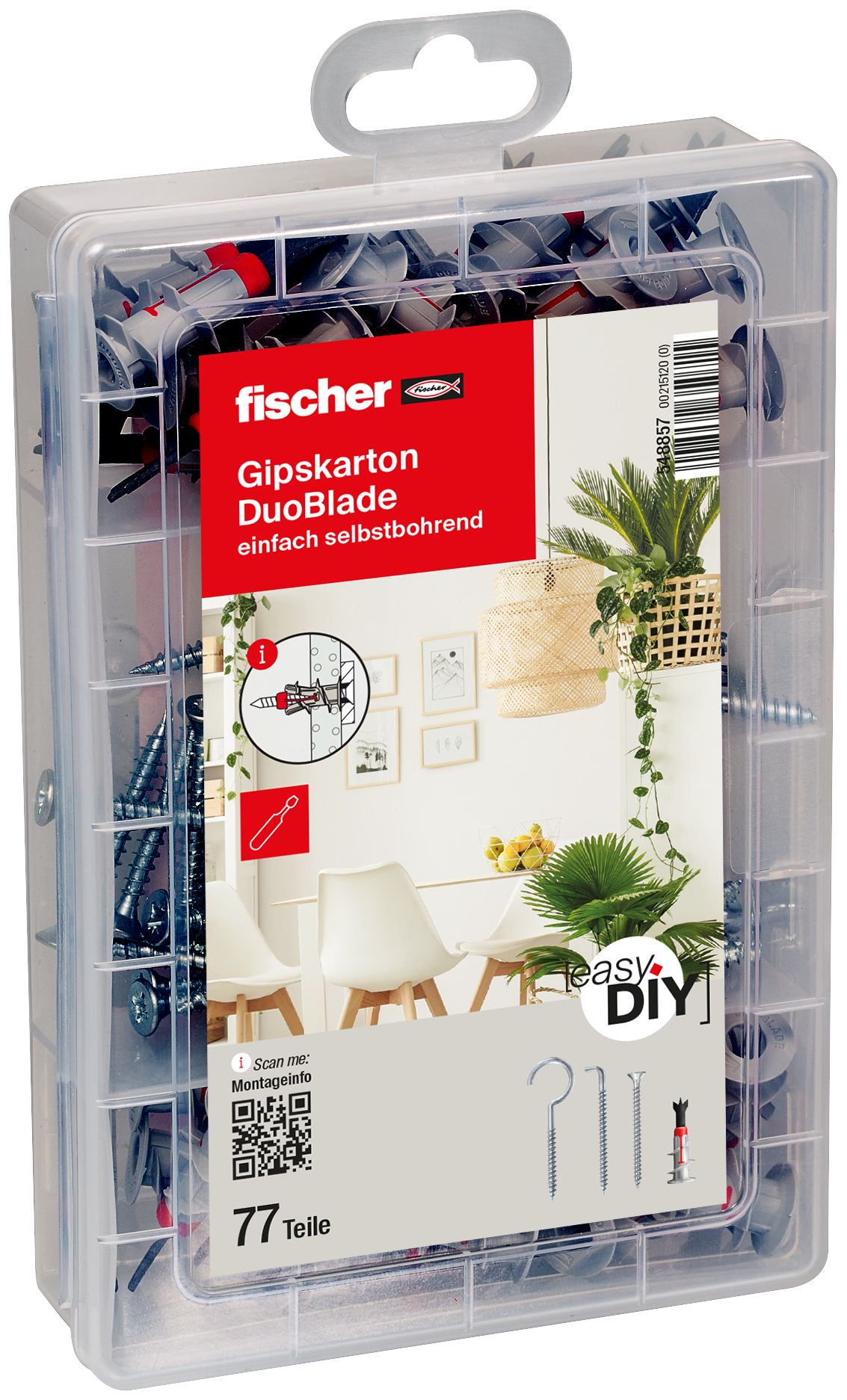 fischer EasyDIY Box Gipskarton DuoBlade (77 Teile)
