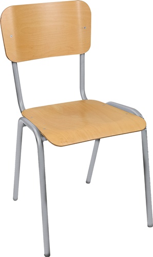 Stapelstuhl Buche natur lack.STA lichtgrau BMV