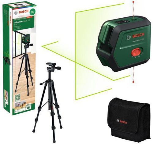 Bosch Kreuzlinienlaser-Set AdvancedLevel 2G Sp.3,6V Arbeitsber.15m m.Stativ