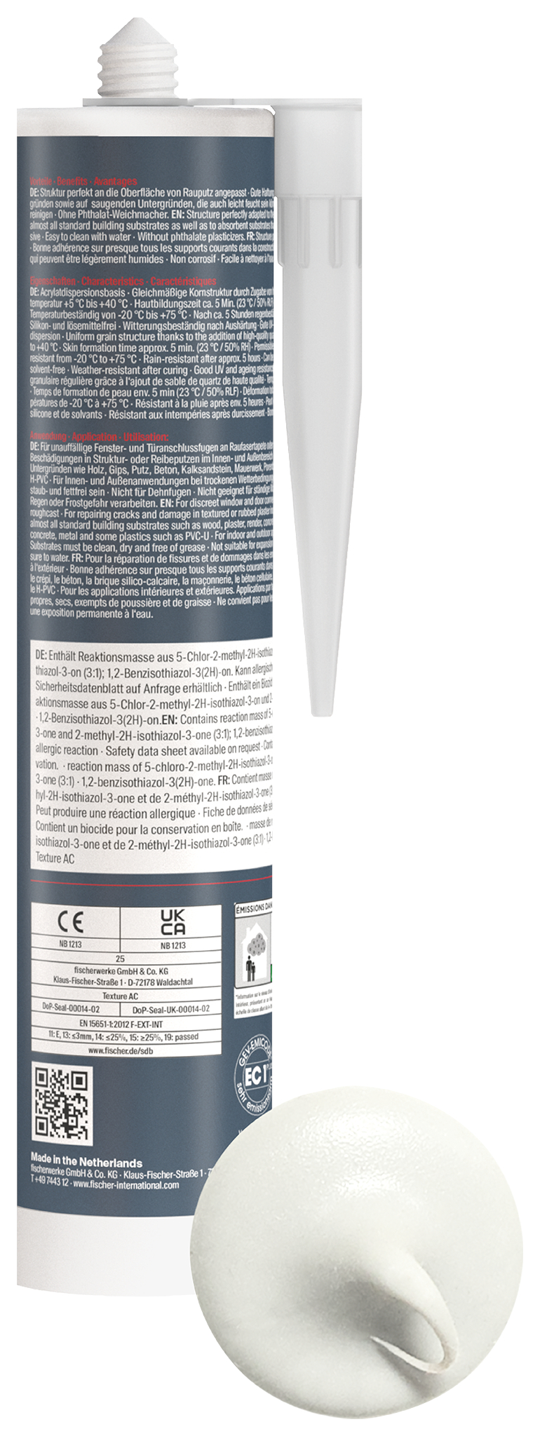 fischer Premium Strukturacryl Texture AC (DSA) weiß 310 ml