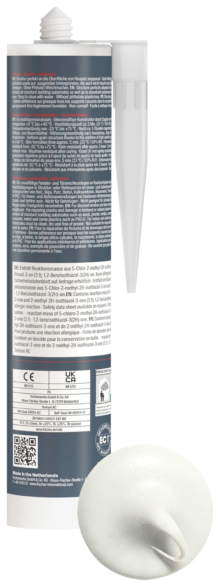 fischer Premium Strukturacryl Texture AC (DSA) weiß 310 ml