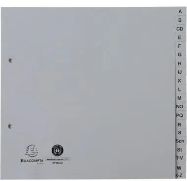 Exacompta Register 1723B 2/3 A4 PP A-Z grau