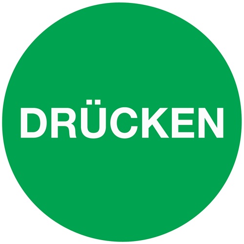 Türaufkleber D.50 mmLxB Drücken Folie selbstkl.