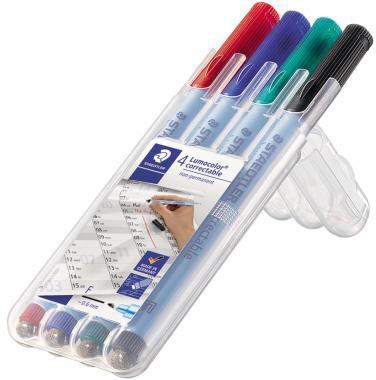 STAEDTLER Folienstift Lumocolor 305M WP4-1 F M f. sort. 4 St./Pack