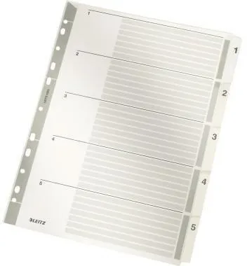 Leitz Register 43230000 DIN A4 1-5 volle Höhe 160g Karton grau
