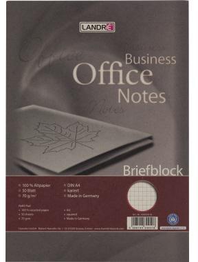 Landre Briefblock 100050116 DIN A4 Recycling 50Blatt kariert