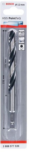 Bosch Spiralbohrer PoinTeQ DIN338 Arbeits-L.101mm D.12mm L.151mm HSS Typ N
