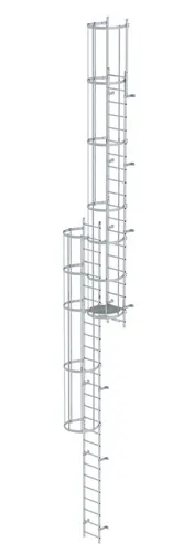 MUNK Mehrzügige Steigleiter mit Rückenschutz (Notleiter) Aluminium blank 12,12m