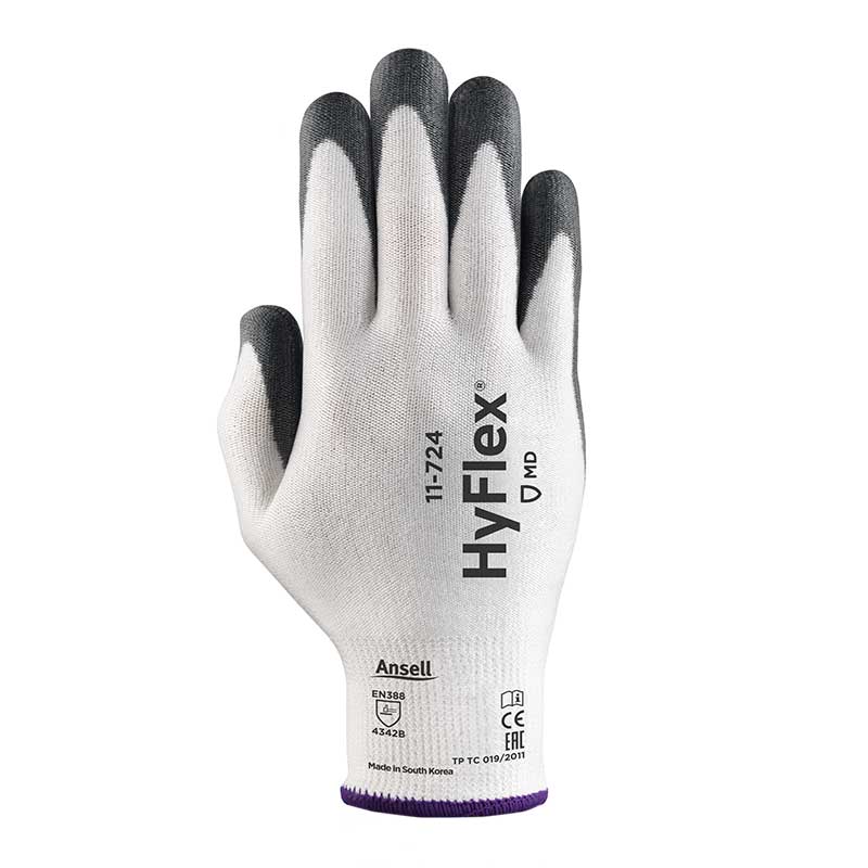 ANSELL Schnittschutzhandschuh HYFLEX weiß/schwarz (11-724)