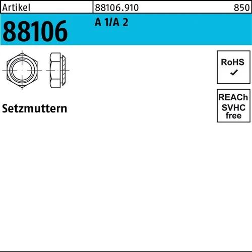 Setzmutter R 88106 M16/2,4 A 1/A 2 50 Stück