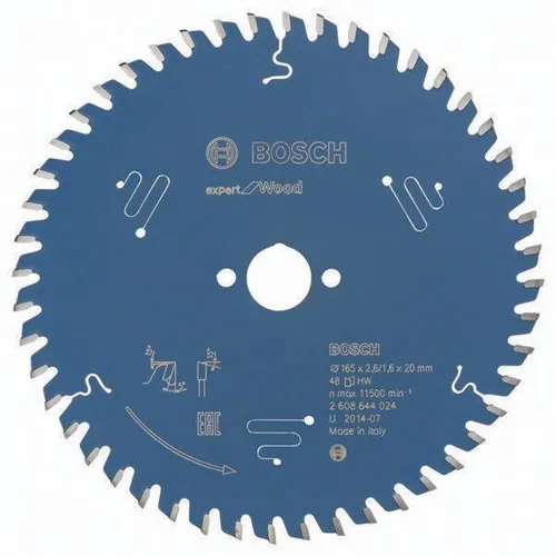 Bosch Kreissägeblatt Expert Wood AD 165mm Z.48 WZ Bohr.20mm Schnitt-B.2,6mm
