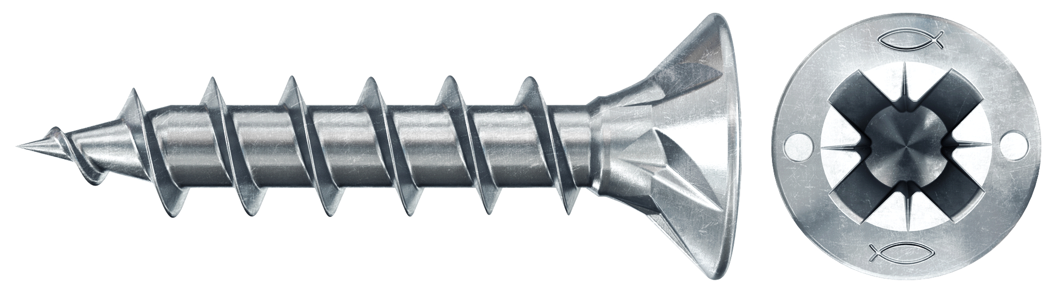 fischer PowerFast FPF II CZF 3,5 x 20 BC 1000 Senkkopf mit Kreuzschlitz PZ Vollgewinde galvanisch verzinkt, blau passiviert