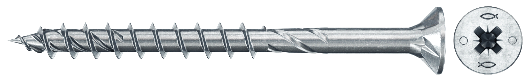 fischer PowerFast FPF II CZP 5,0 x 70 BC 100 Senkkopf mit Kreuzschlitz PZ Teilgewinde galvanisch verzinkt, blau passiviert