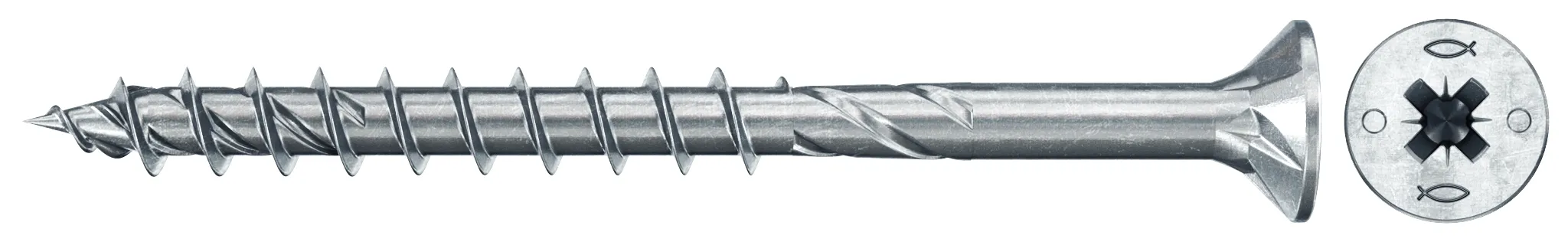 fischer PowerFast FPF II CZP 5,0 x 80 BC 200 Senkkopf mit Kreuzschlitz PZ Teilgewinde galvanisch verzinkt, blau passiviert