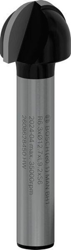 Bosch Hohlkehlfräser Arbeits-L.9,2mm D.12,7mm L.40mm Radius 6,3mm Schaft 6mm