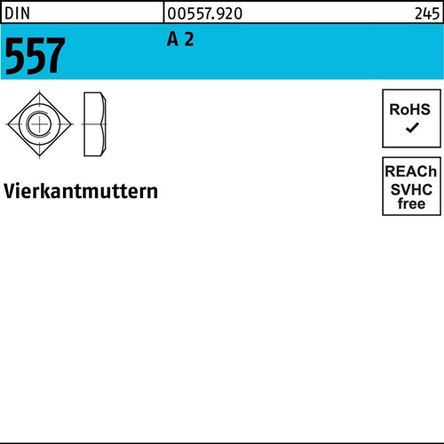 Vierkantmutter DIN 557 M8 A 2 100 Stück