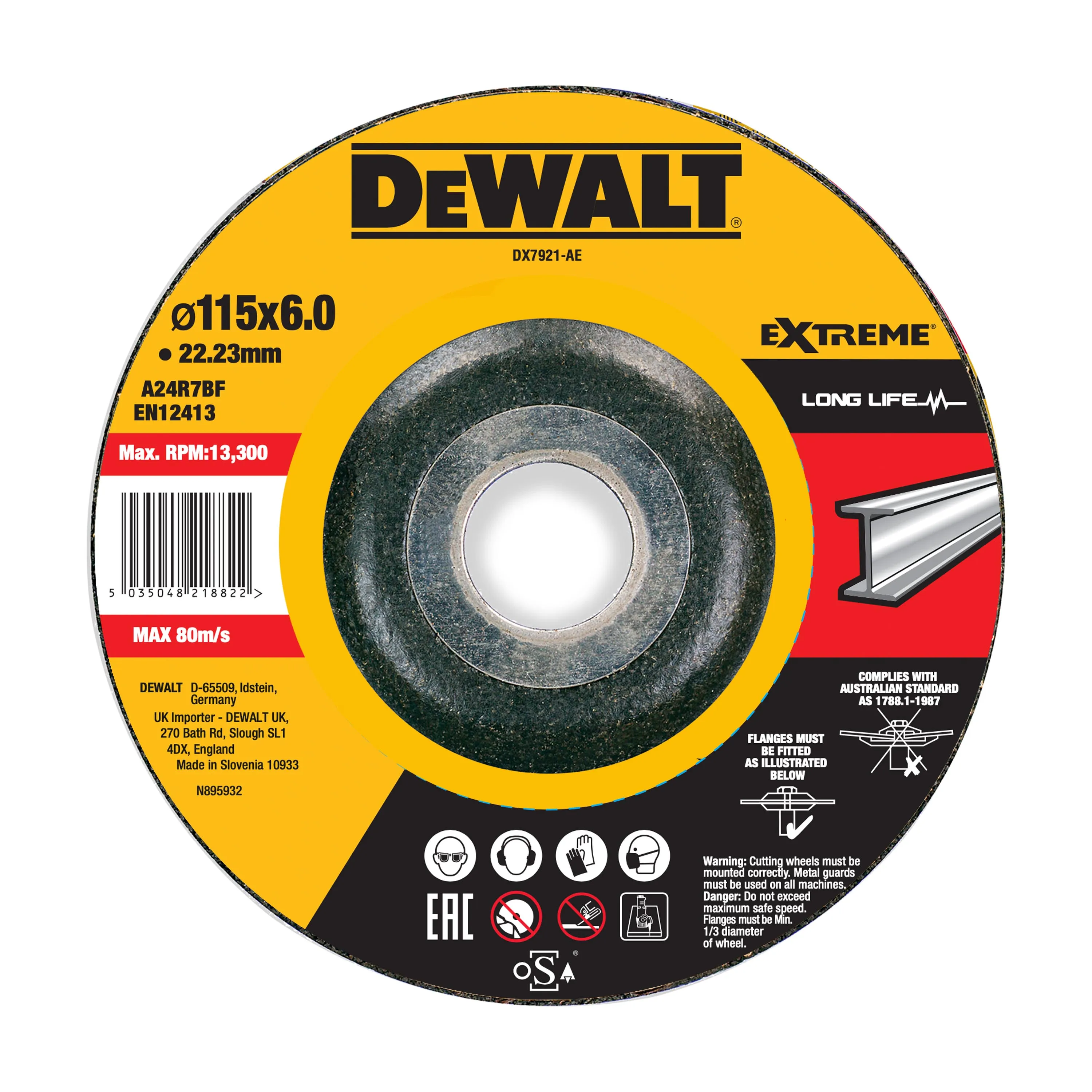 DEWALT DX7921-AE Schruppscheibe 115x6x22,23 mm Metall