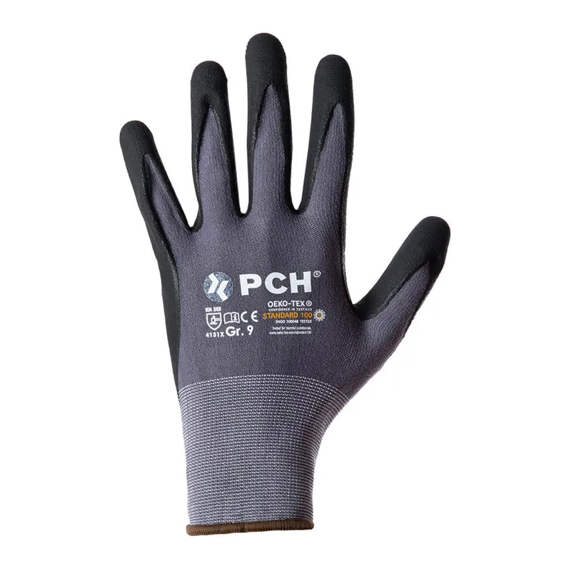 HASE T Schutzhandschuh TOUCH FLEX+ grau/schwarz (508690)