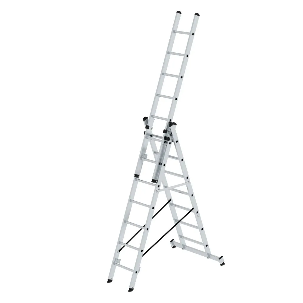 MUNK Mehrzweckleiter 3-teilig mit nivello®-Traverse 3x7 Sprossen