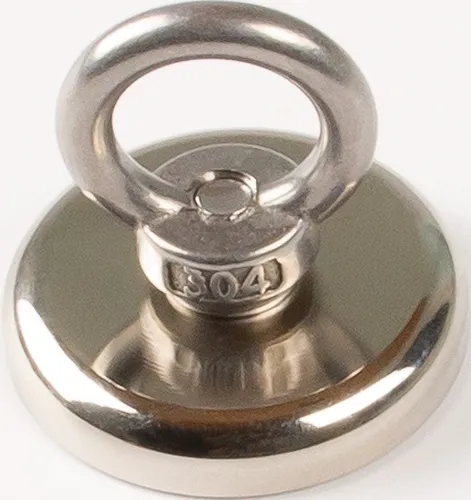 Neodymmagnet D.40mm verzinkt,m.Öse D.17mm 5St./Karton EICHNER