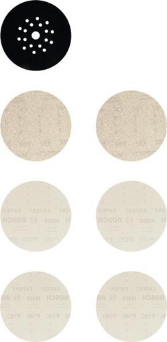 Bosch Schleifnetz-Set EXPERT M480 D.225mm K80/120/180 m.Schleiftellerschoner 7St 