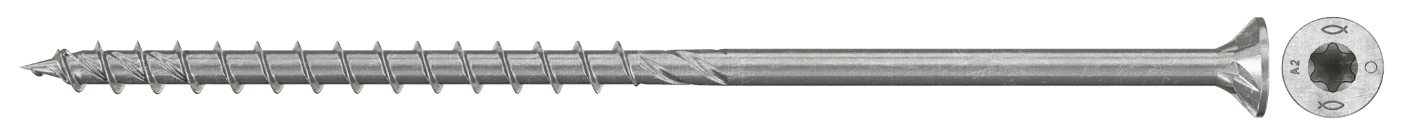 fischer Spanplattenschraube PowerFast FPF II CTP 6,0 x 120 A2 100, Senkkopf, Innenstern TX, Teilgewinde, Edelstahl A2