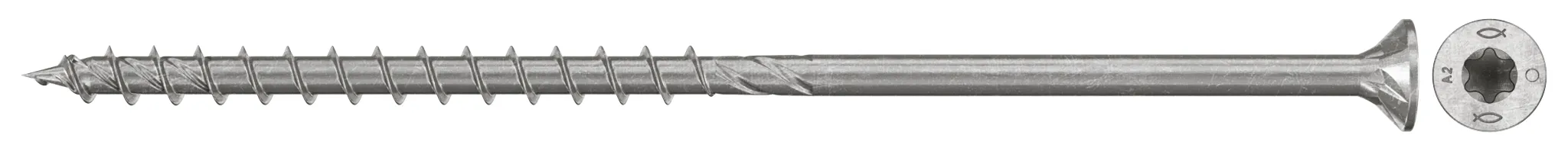 fischer Spanplattenschraube PowerFast FPF II CTP 6,0 x 120 A2 100, Senkkopf, Innenstern TX, Teilgewinde, Edelstahl A2