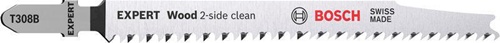 Bosch Stichsägeblatt EXPERT Wood 2-side clean T 308 B L.117mm HCS Zahnt.2,2mm 2 St.