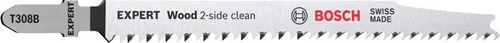 Bosch Stichsägeblatt EXPERT Wood 2-side clean T 308 B L.117mm HCS Zahnt.2,2mm 2 St.