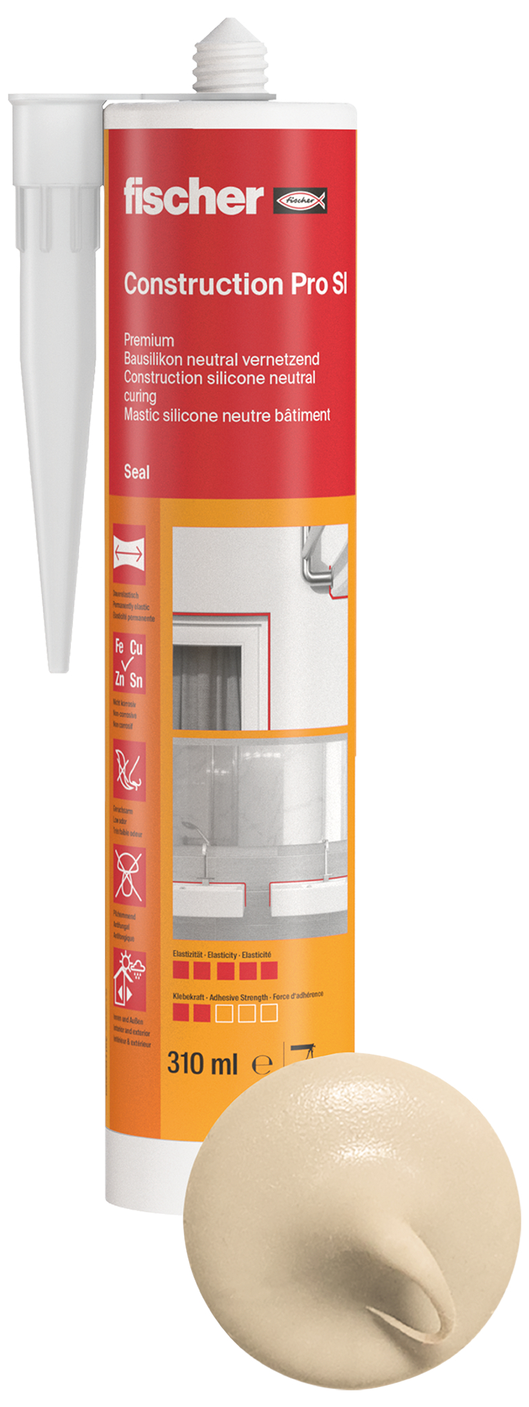 fischer Bausilicon Construction Pro SI (DBSA) beige 310 ml