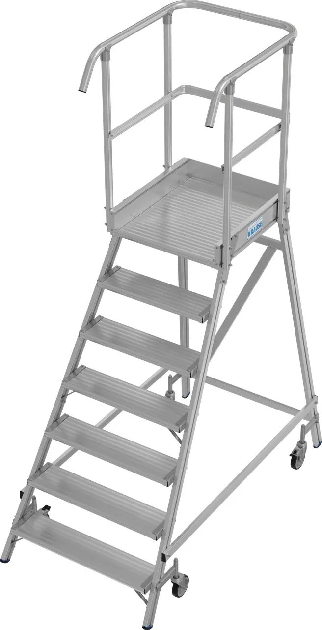 Krause STABILO PodestLeiter fahrbar einseitig begehbar 1x7 Stufen