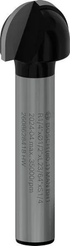 Bosch Hohlkehlfräser Arbeits-L.9,2mm D.12,7mm L.40mm Radius 6,3mm Schaft 1/4Zoll