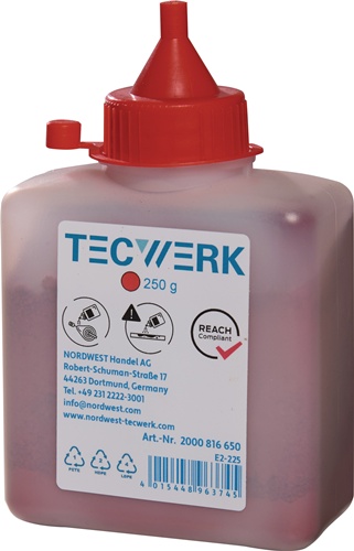 TECWERK Schlagschnurkreide 250g rot Ku.-Flasche 