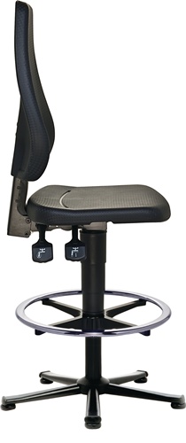 TECWERK Arbeitsdrehstuhl  Bodengleiter+Fußring Integralschaum schwarz 580-850mm